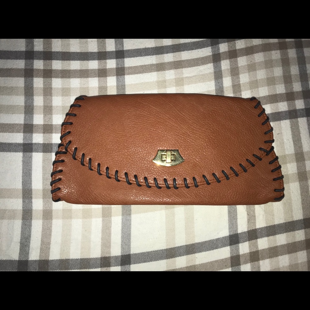 Kimchi blue brown wristlet with metal clasp